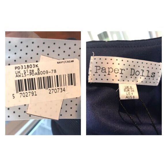 Paper Dolls Scoop Neck Dress - Navy and White - Picture 6 of 6